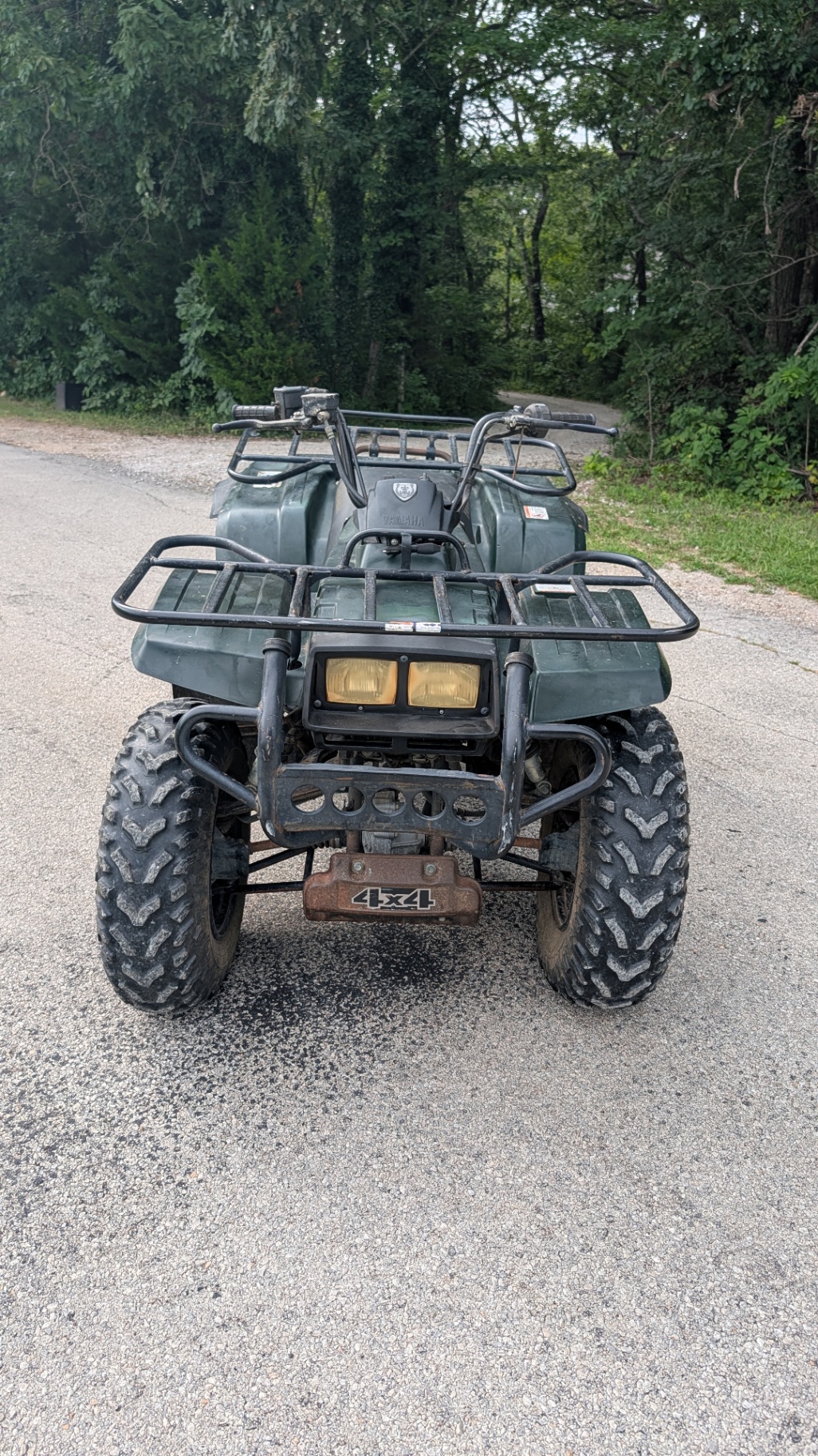 Front view of a Yamaha Big Bear 4x4 ATV