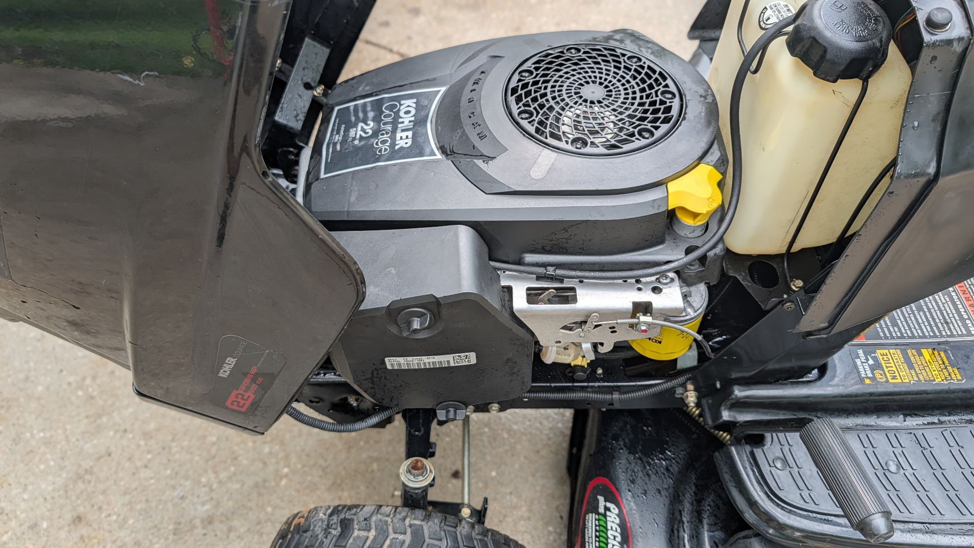 Kohler Courage 22 HP engine in a Craftsman riding mower